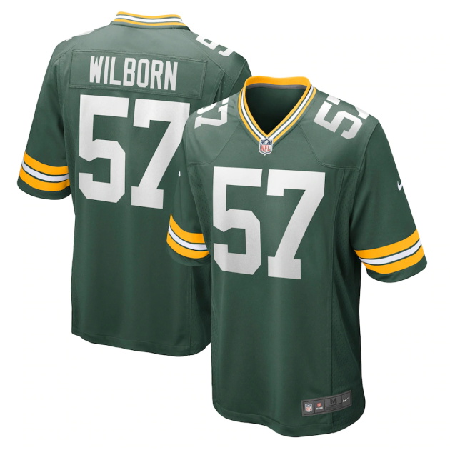 mens nike ray wilborn green green bay packers game jersey